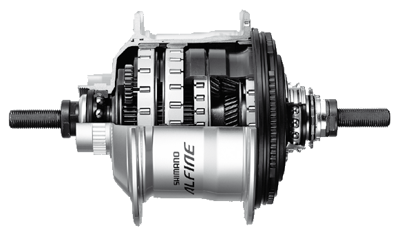Alfine 11-speed showing roller clutches