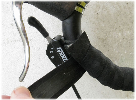 Tape to hide clamp of Sachs Torpedo shifter