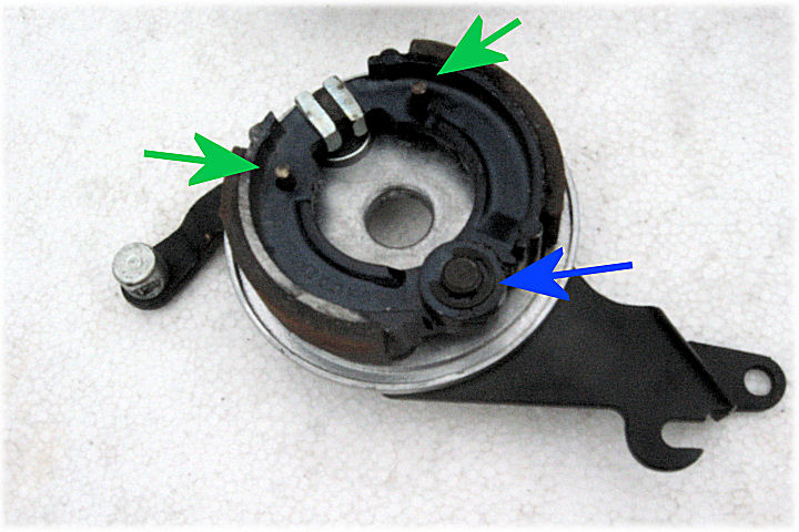 Location of pivot and spring