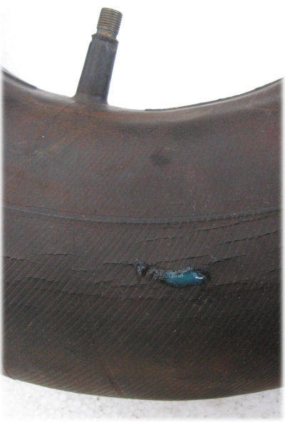 Defective wheelbarrow inner tube