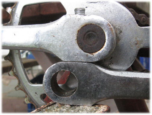 crank as anvil for cotter