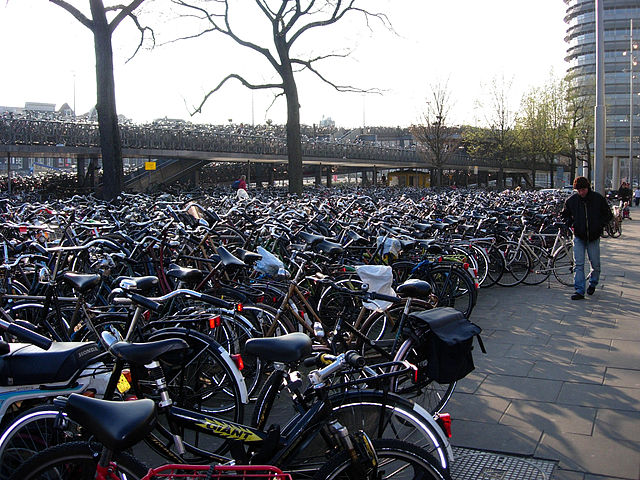 Bicycle parking inAmasterdam