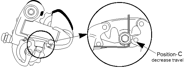 cable routing to increase derailer travel